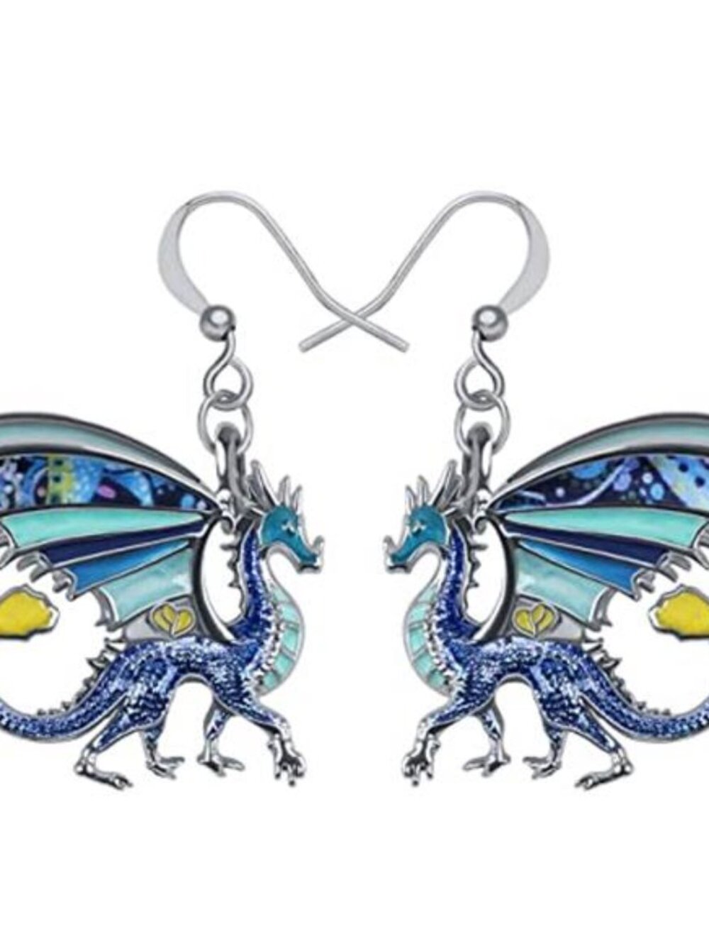 Dragon Dangle Earrings Enamel Drop Earrings Fantasy Jewelry Gothic Gift Women